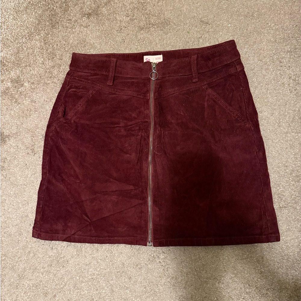 Burgundy Corduroy Skirt